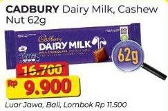 Promo Harga Cadbury Dairy Milk Cashew Nut 62 gr - Alfamart