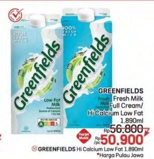 Promo Harga Greenfields Fresh Milk Full Cream, Low Fat 1890 ml - LotteMart
