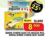 EMINA Slice Mozza 5s/ Cheddar Shred 160 g