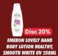 Promo Harga Emeron Lovely White Hand Body Lotion Soft Touch Health, Smooth 250 ml - Hypermart