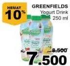 Promo Harga GREENFIELDS Yogurt Drink 250 ml - Giant