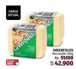 Promo Harga Greenfields Cheese Mozzarella 200 gr - LotteMart