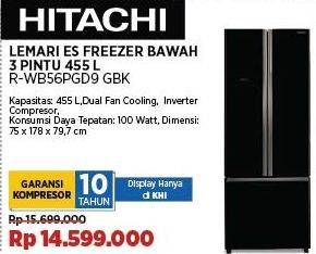 Promo Harga Hitachi Refrigerator Side By Side R-WB56PGD9GBW  - COURTS