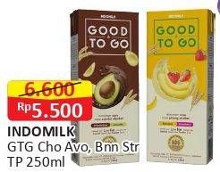 Promo Harga INDOMILK Good To Go Banana Strawberry, Chocolate Avocado 250 ml - Alfamart