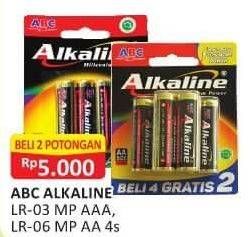 Promo Harga ABC Battery Alkaline LR6/AA, LR03/AAA 4 pcs - Alfamart