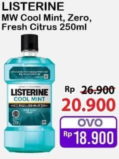 Promo Harga Listerine Mouthwash Antiseptic Cool Mint, Zero, Fresh Citrus, Fresh Citrus 250 ml - Alfamart