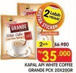 Promo Harga Kapal Api Grande White Coffee Grande per 2 pouch 20 pcs - Superindo
