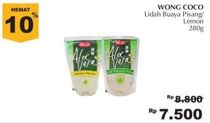 Promo Harga WONG COCO Aloe Vera Lemon Flavour 280 gr - Giant