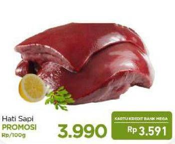 Promo Harga Beef Liver (Hati Sapi) per 100 gr - Carrefour