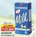 Promo Harga Diamond Milk UHT Full Cream 1000 ml - Alfamart