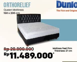 Promo Harga Dunlopillo Orthorelief Queen Mattress 160 x 200 cm  - COURTS