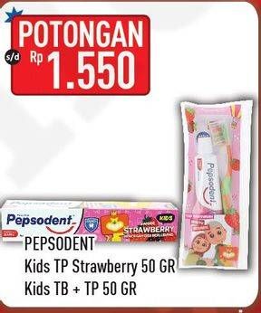 Promo Harga PEPSODENT Toothpaste Kids/Kids Regime 50gr  - Hypermart