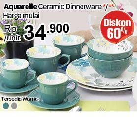 Promo Harga AQUARELLE Cup Saucer Set  - Carrefour
