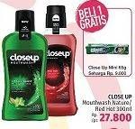 Promo Harga CLOSE UP Mouthwash Nature Boost, Red Hot 500 ml - LotteMart
