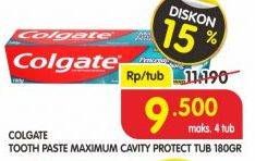 Promo Harga COLGATE Toothpaste Maximum Cavity Protection 180 gr - Superindo