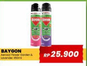 Promo Harga Baygon Insektisida Spray Flower Garden, Silky Lavender 450 ml - Yogya