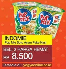 Promo Harga INDOMIE POP MIE Instan Soto Ayam Pake Nasi per 2 pcs - Yogya