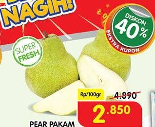 Promo Harga Pear Packham per 100 gr - Superindo