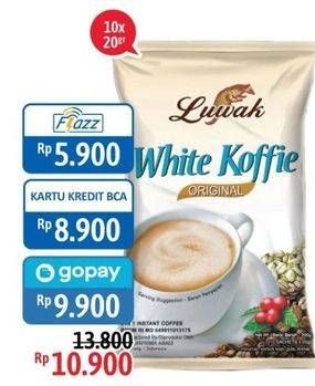 Promo Harga Luwak White Koffie per 10 sachet 20 gr - Alfamidi