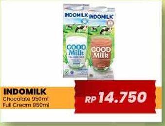 Promo Harga Indomilk Susu UHT Cokelat, Full Cream Plain 950 ml - Yogya