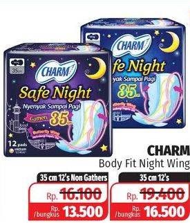 Promo Harga Charm Body Fit Night Wing 35cm 12 pcs - Lotte Grosir