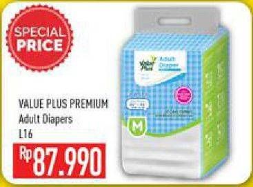 Promo Harga VALUE PLUS Premium Adult Diapers L16  - Hypermart