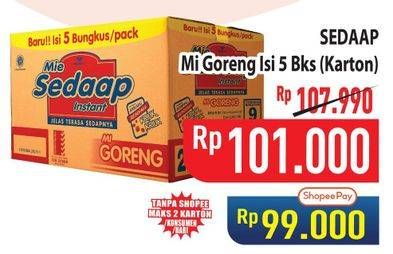 Promo Harga Sedaap Mie Goreng Original per 40 pcs 90 gr - Hypermart