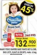 Promo Harga Mamy Poko Pants Royal Soft L52, XL46, XXL38 38 pcs - Superindo