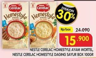 Promo Harga Nestle Cerelac Homestyle Bubur Tim Ayam Wortel, Daging Sayur 100 gr - Superindo