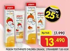 Promo Harga Pigeon Toothpaste for Children Orange, Strawberry 45 gr - Superindo