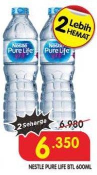 Promo Harga Nestle Pure Life Air Mineral 600 ml - Superindo