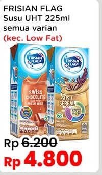 Promo Harga Frisian Flag Susu UHT Purefarm Kecuali Low Fat, Kecuali Low Fat Chocolate, Kecuali Low Fat French Vanilla, Kecuali Low Fat Strawberry 225 ml - Indomaret