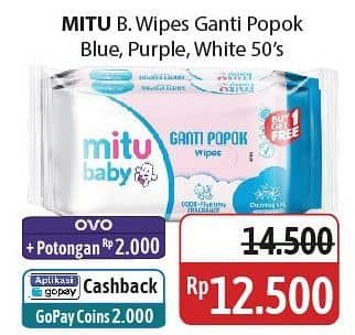 Promo Harga Mitu Baby Wipes Ganti Popok Blue Charming Lily, Purple Playful Fressia, White Lively Vanilla 50 pcs - Alfamidi