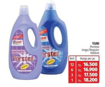 Promo Harga YURI PORSTEX Pembersih Porselen Biru, Lilac 1000 ml - Lotte Grosir