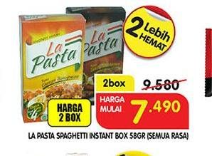 Promo Harga LA PASTA Spaghetti Instant All Variants per 2 box 57 gr - Superindo