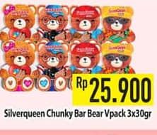 Promo Harga Silver Queen Chunky Bar Bear per 3 pcs 90 gr - Hypermart