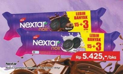 Promo Harga Nabati Nextar Noir Cookies Cream, Richoco 144 gr - TIP TOP