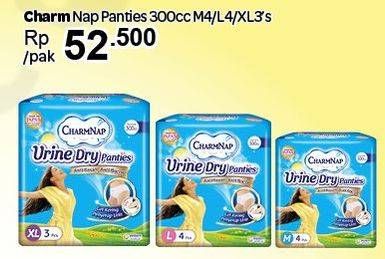 Promo Harga Charmnap Urine Dry Panties 300cc M4, L4, XL3 3 pcs - Carrefour