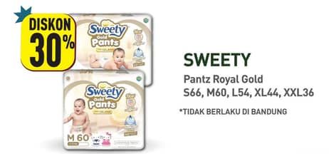 Promo Harga Sweety Gold Pants XXL36, XL44, S66, M60, L54 36 pcs - Hypermart