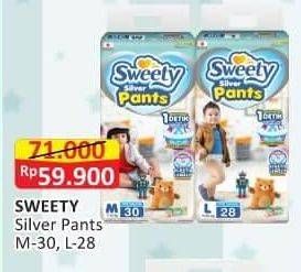 Promo Harga Sweety Silver Pants L28, M30 28 pcs - Alfamart