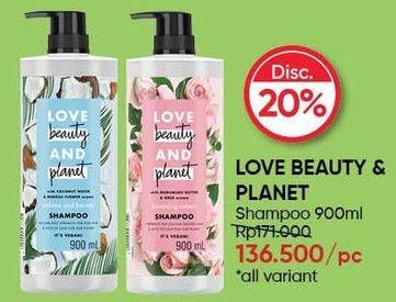 Promo Harga LOVE BEAUTY AND PLANET Shampoo All Variants 900 ml - Guardian