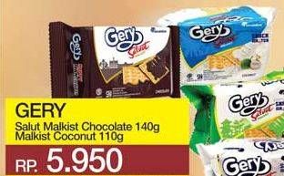 Promo Harga GERY Malkist Saluut Chocolate, Saluut Coconut 110 gr - Yogya