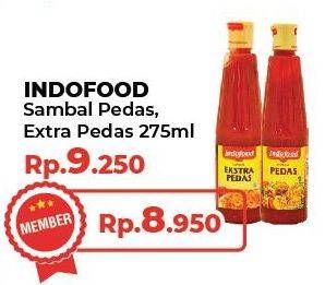 Promo Harga Indofood Sambal Pedas, Ekstra Pedas 275 ml - Yogya