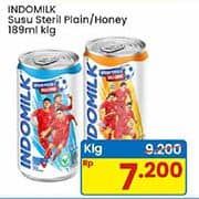 Promo Harga Indomilk Susu Steril Honey, Plain 189 ml - Indomaret