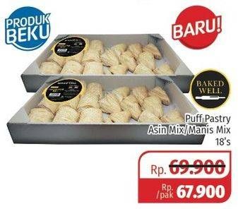 Promo Harga BAKED WELL Puff Pastry Asin Mix, Manis Mix 18 pcs - Lotte Grosir