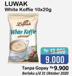 Promo Harga Luwak White Koffie per 10 sachet 20 gr - Alfamart