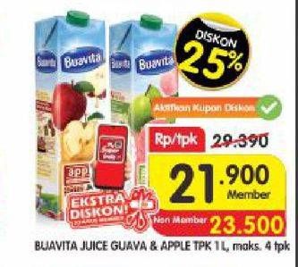Promo Harga BUAVITA Fresh Juice Guava, Apple 1000 ml - Superindo