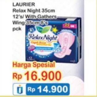 Promo Harga Laurier Relax Night Gathers 35cm, 35cm 8 pcs - Indomaret