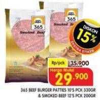 Promo Harga 365 Beef Burger Patties/365 Smoked beef  - Superindo