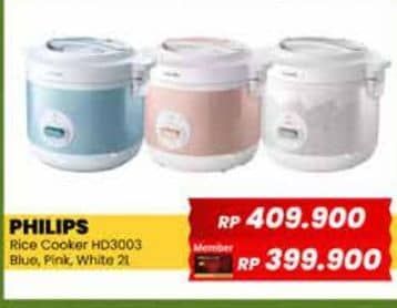 Promo Harga Philips HD3003/30 Rice Cooker 1.8L  - Yogya